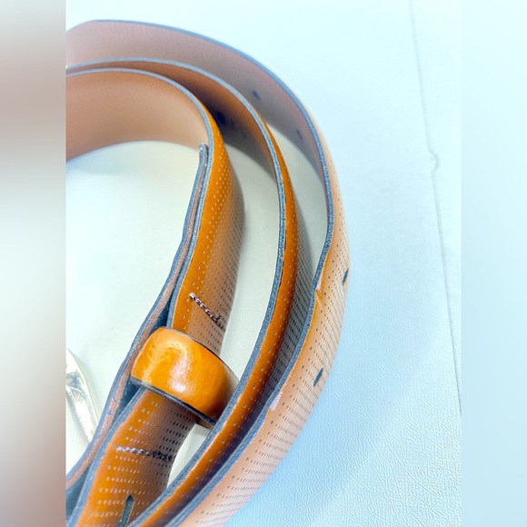 Johnston & Murphy Micro Perf Leather Belt Perforated Brown size 40 Made in Italy - Picture 17 of 17